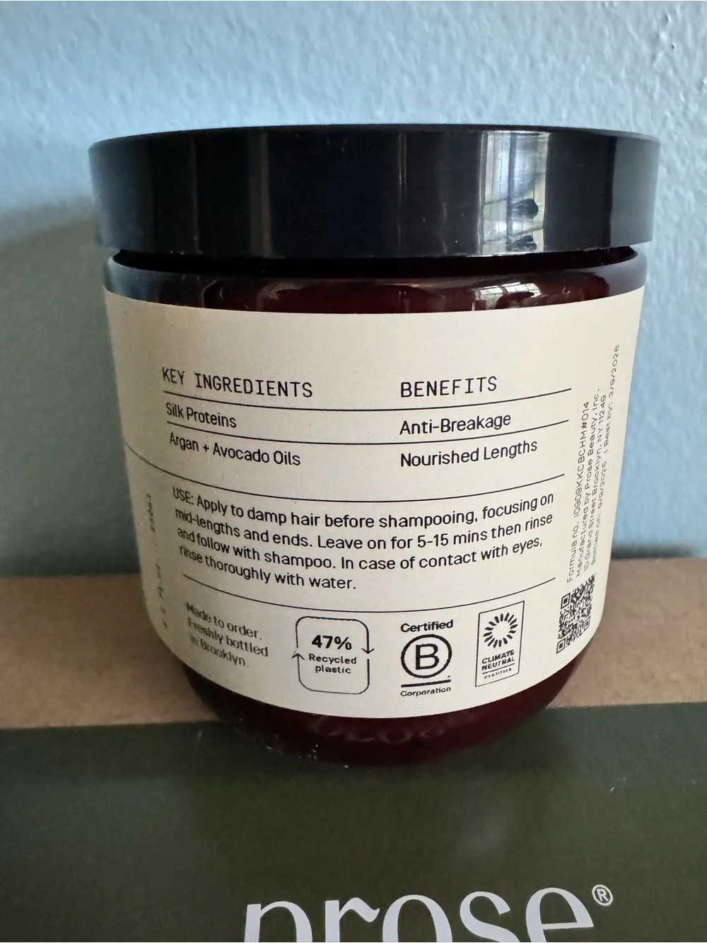 NEW Prose Custom Hair Mask 8.5 oz - Corsica Scent (Unopened / Sealed)